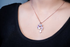 Serene lavender Silver Pendent set
