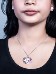 Blossom Charm 925 silver pendent set(16+2 INCH)