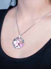 Blossom Charm 925 silver pendent set(16+2 INCH)