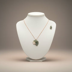 Silver Serenity Leaf pendent set(16+2 INCH)