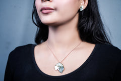 Silver Serenity Leaf pendent set(16+2 INCH)