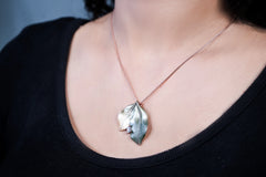Silver Serenity Leaf pendent set(16+2 INCH)