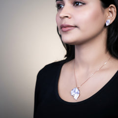 Silver Serenity Leaf pendent set(16+2 INCH)