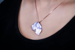 Silver Serenity Leaf pendent set(16+2 INCH)