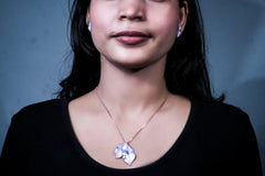 Silver Serenity Leaf pendent set(16+2 INCH)