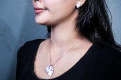 Silver Serenity Leaf pendent set(16+2 INCH)
