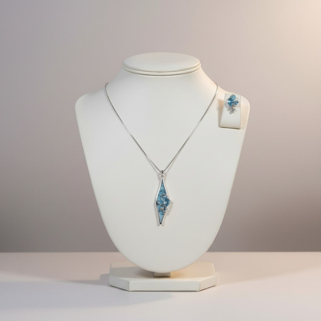 Silver Leaf Elegance Pendant set