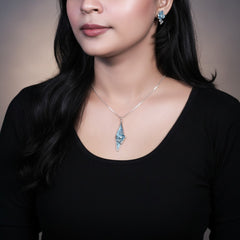 Silver Leaf Elegance Pendant set