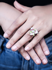 Bloomlet Silver Ring (Free Size)