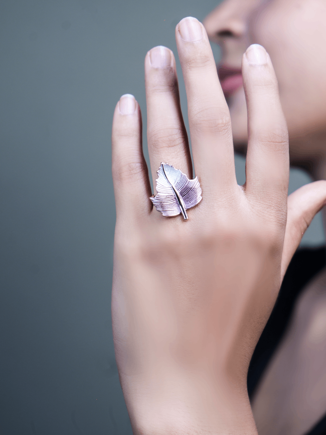 Petal Whisper Silver  Ring(FREE SIZE)