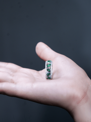 Cosmic Sparkle Silver Ring(FREE SIZE)