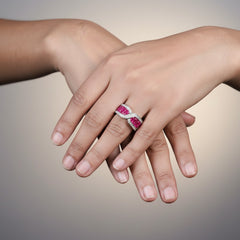 Vivid Harmony Silver Band Ring(FREE SIZE)