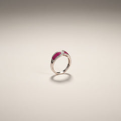 Vivid Harmony Silver Band Ring(FREE SIZE)