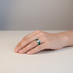 Vivid Harmony Silver Band Ring (Free Size)