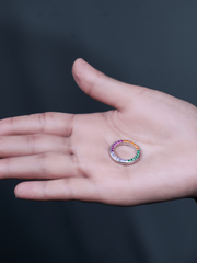 Rainbow Radiance Silver Ring(FREE SIZE)