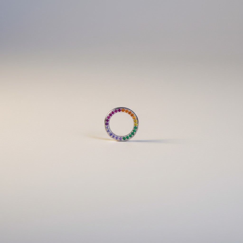 Rainbow Radiance Silver Ring(FREE SIZE)